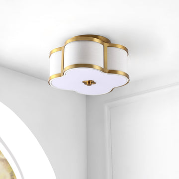 Quatrefoil Scalloped Shade Metal Classic Glam LED Flush Mount - JONATHAN Y